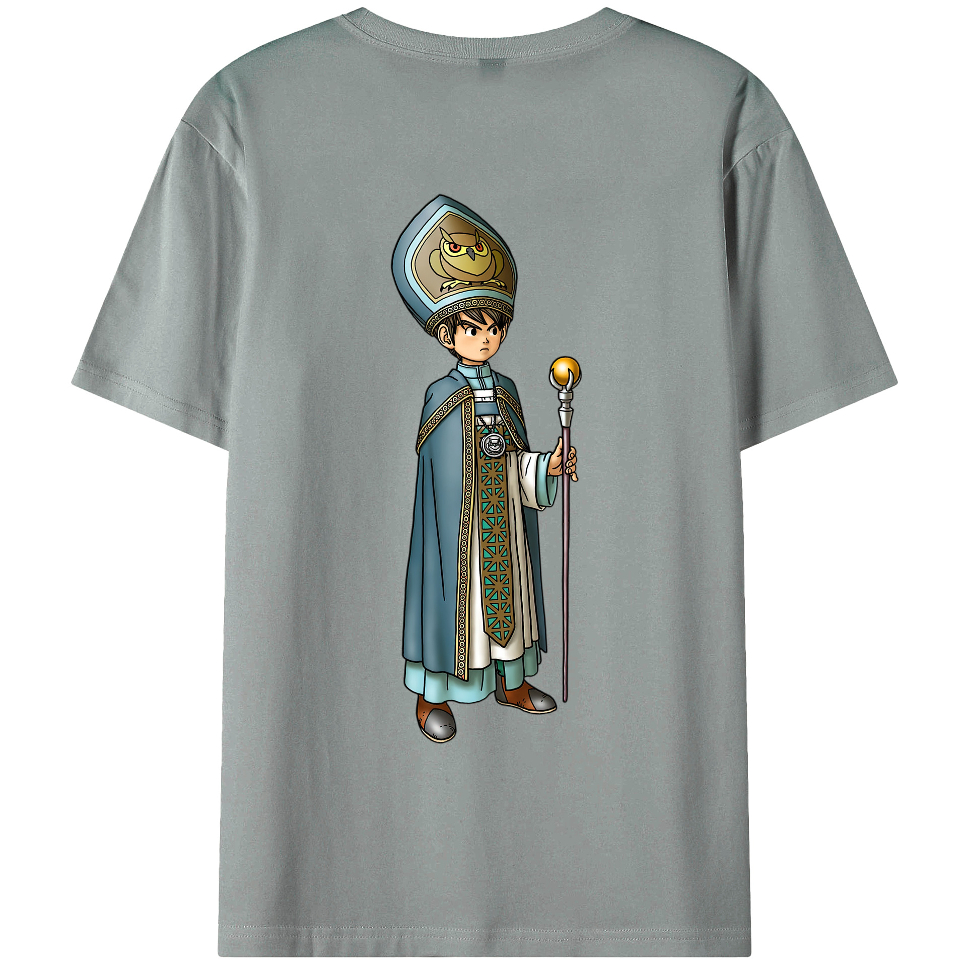 （画像用） ドラゴンクエスト Doragon Kuesuto Dragon Quest 綿100％ メンズ半袖Tシャツ（バックプリント） 通気性